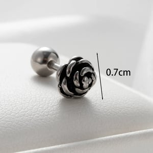 1 Piece Simple Series Classic Flower Silver Color Women's Stud Earrings h5 